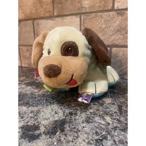 Taggies Tag n' Play Pals Puppy Dog Rattle Toy Plush Ribbons Tags 10" Baby Lovey